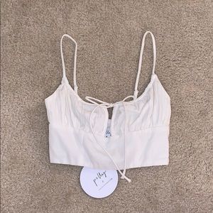 Princess Polly kirra white crop top au size 6 us 2